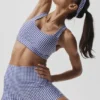 Airlift Gingham Sleek Bra Top – Navy Gingham