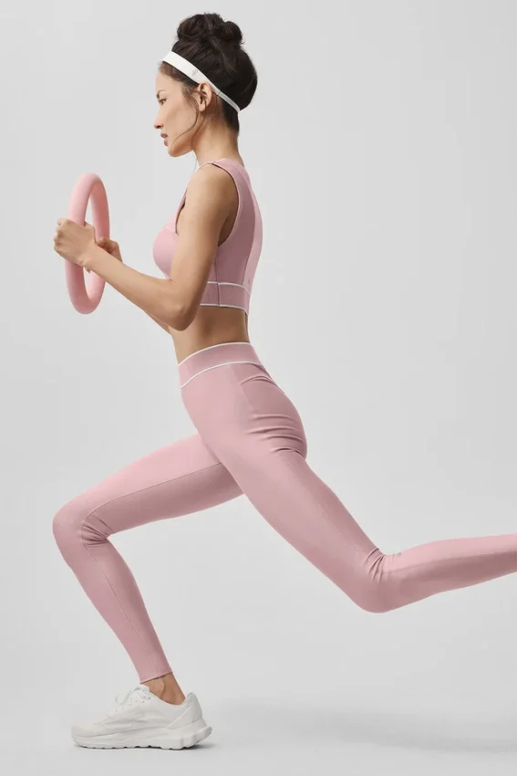 Airlift High-Waist Alignment Legging - Vintage roze/wit