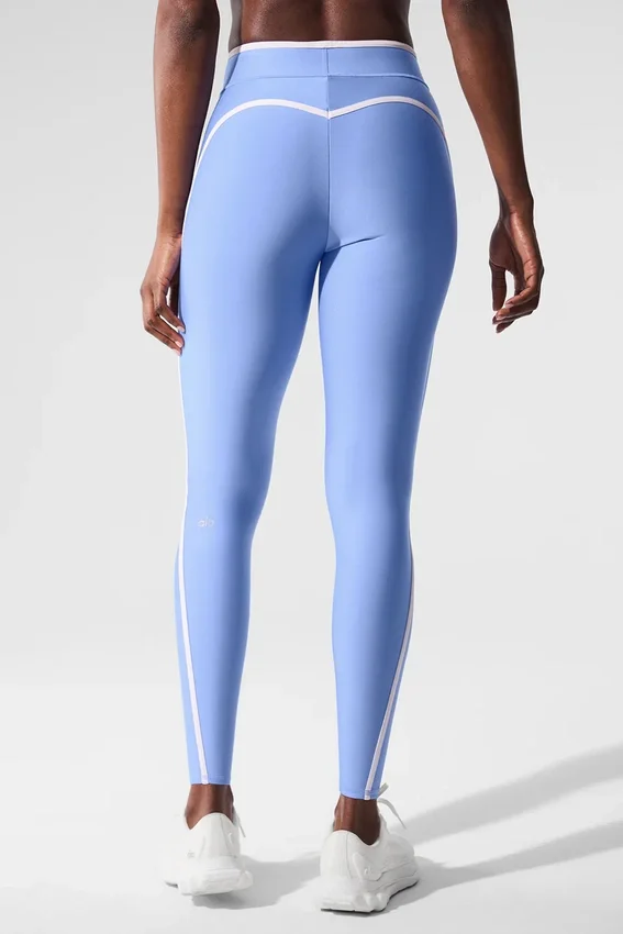 Airlift High-Waist Charger 7/8-Leggings - Crystal Clear Blue/White