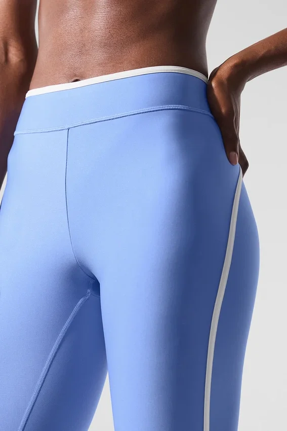 Airlift High-Waist Charger 7/8-Leggings - Crystal Clear Blue/White