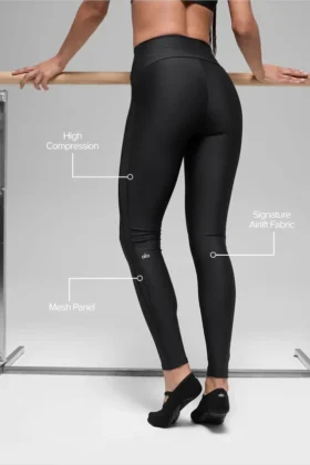 Airlift High-Waist Mesh Infatuation Legging – Zwart
