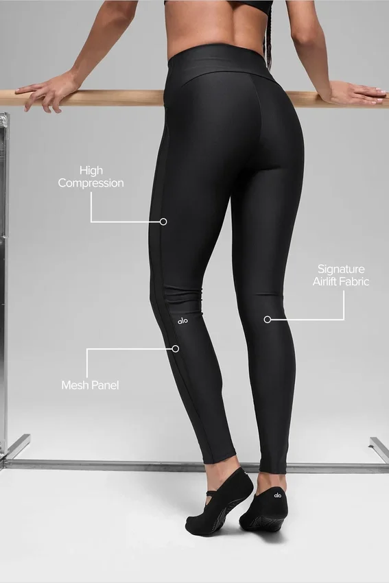Airlift High-Waist Mesh Infatuation Legging - Zwart