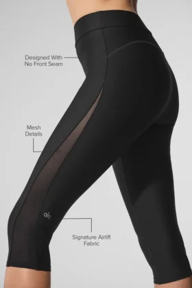 Airlift Mesh Capri High-Waist – Just Right – Zwart