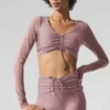Airlift Mesh Divine beha met lange mouwen - Smoky Quartz