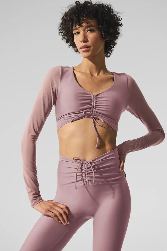 Airlift Mesh Divine beha met lange mouwen - Smoky Quartz