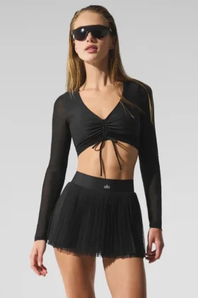 Airlift Mesh Divine beha met lange mouwen - Zwart