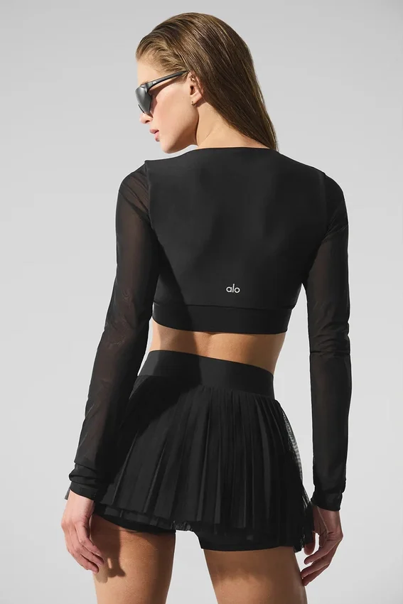 Airlift Mesh Divine beha met lange mouwen - Zwart