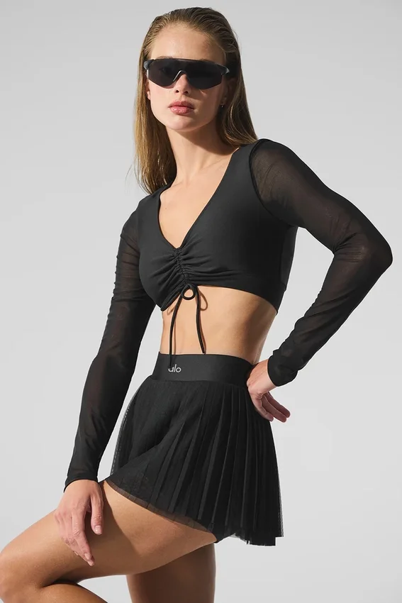 Airlift Mesh Divine beha met lange mouwen - Zwart