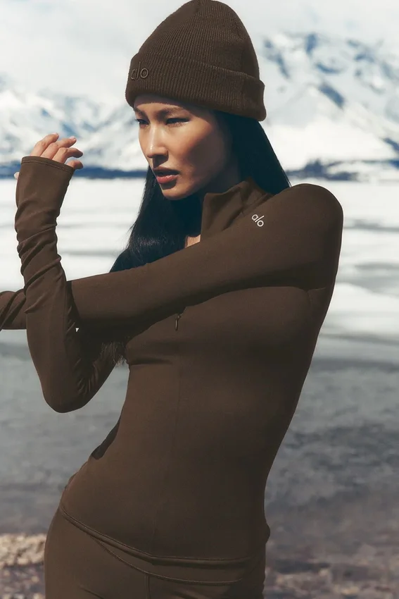 Airlift Winter Warm 1/4 Zip met lange mouwen - Espresso