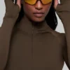 Airlift Winter Warm 1/4 Zip met lange mouwen - Espresso