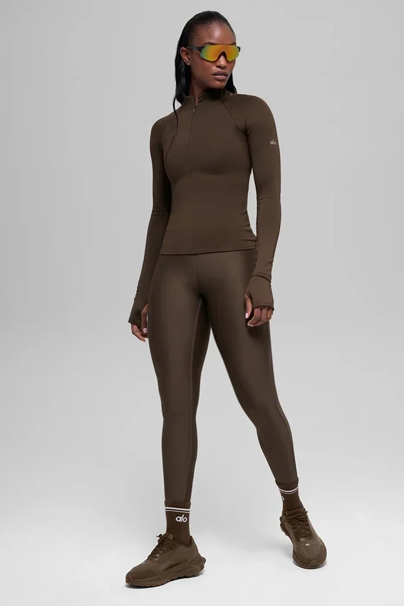 Airlift Winter Warm 1/4 Zip met lange mouwen - Espresso