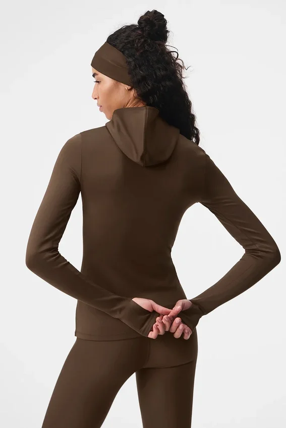 Airlift Winter Warm Runner met capuchon - Espresso