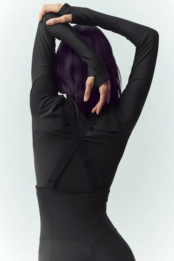 Airlift Winter Warm Ski Time-broek met bretels - Zwart