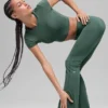 Alo Softsculpt 7/8-legging met omgeslagen boord en uitlopende pijpen – Clover Green