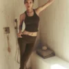 Alo Softsculpt 7/8-legging met omgeslagen pijpen en uitlopende boord - Espresso