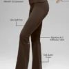 Alo Softsculpt 7/8-legging met omgeslagen pijpen en uitlopende boord - Espresso