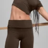 Alo Softsculpt 7/8-legging met omgeslagen pijpen en uitlopende boord - Espresso
