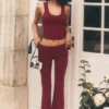 Alo Softsculpt 7/8-legging met omgeslagen pijpen en uitlopende boord - Summer Romance Red
