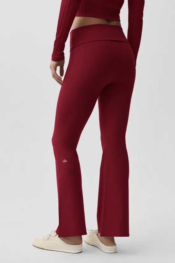 Alo Softsculpt 7/8-legging met omgeslagen pijpen en uitlopende boord - Summer Romance Red