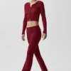 Alo Softsculpt 7/8-legging met omgeslagen pijpen en uitlopende boord - Summer Romance Red