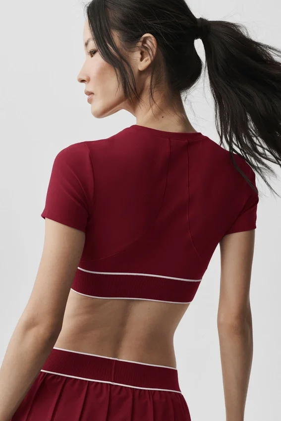 Alo Softsculpt Amp It up-beha met korte mouwen - Summer Romance Red