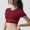 Alo Softsculpt Amp It up-beha met korte mouwen - Summer Romance Red