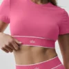 Alo Softsculpt Amp It up-bh met korte mouwen - Paradise Pink