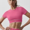 Alo Softsculpt Amp It up-bh met korte mouwen - Paradise Pink