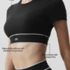 Alo Softsculpt Amp It up-bh met korte mouwen - Zwart