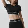 Alo Softsculpt Amp It up-bh met korte mouwen - Zwart