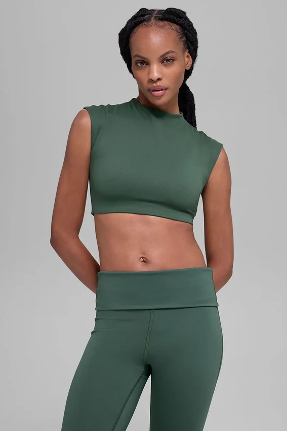 Alo Softsculpt Capped Out met korte mouwen – Clover Green