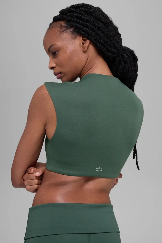 Alo Softsculpt Capped Out met korte mouwen – Clover Green