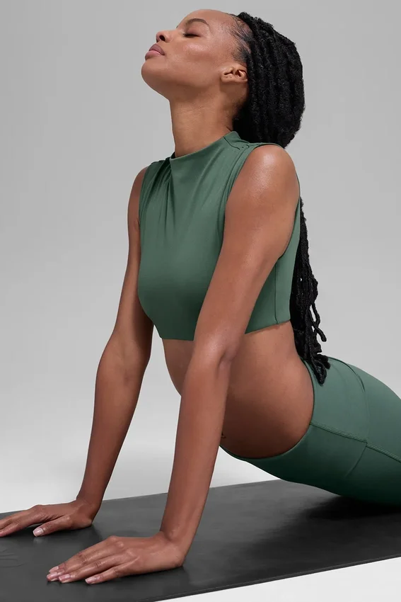 Alo Softsculpt Capped Out met korte mouwen – Clover Green