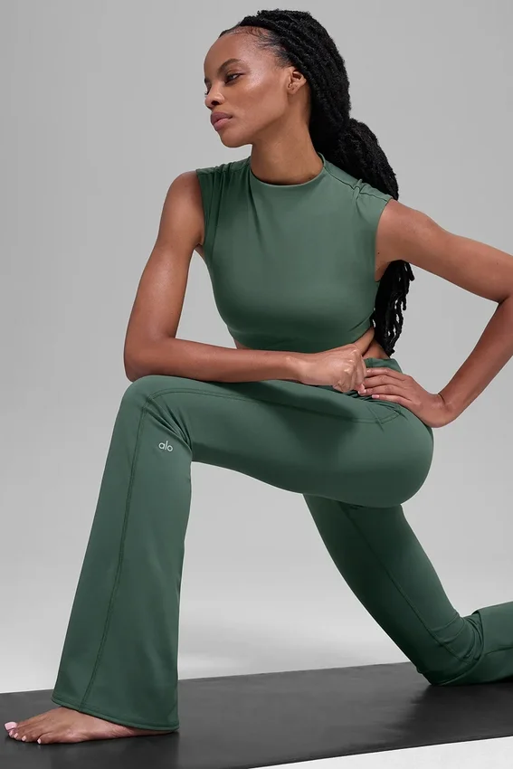 Alo Softsculpt Capped Out met korte mouwen – Clover Green