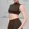 Alo Softsculpt Capped Out met korte mouwen - Espresso