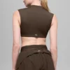 Alo Softsculpt Capped Out met korte mouwen - Espresso