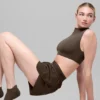 Alo Softsculpt Capped Out met korte mouwen - Espresso
