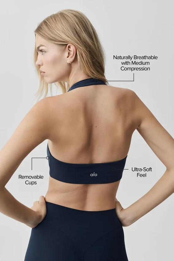 Alo Softsculpt Feel the Heat halterbeha - Navy