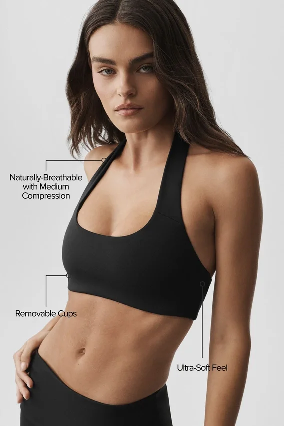 Alo Softsculpt Feel the Heat halterbeha - Zwart