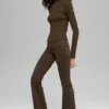 Alo Softsculpt Foldover Flare Legging - Espresso
