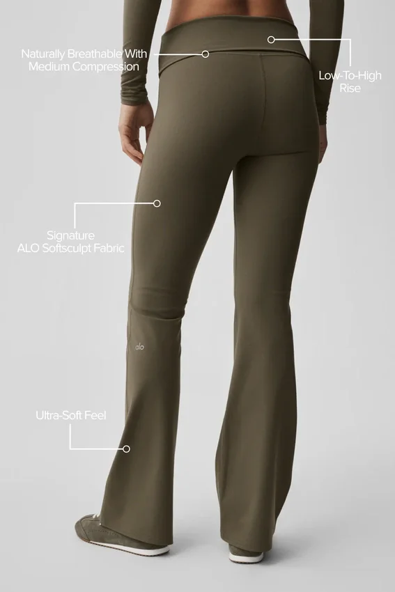 Alo Softsculpt Foldover Flare-legging - Olive Tree