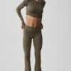 Alo Softsculpt Foldover Flare-legging - Olive Tree