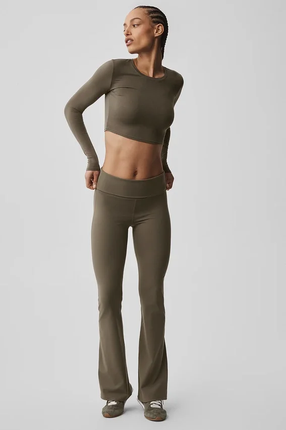 Alo Softsculpt Foldover Flare-legging - Olive Tree