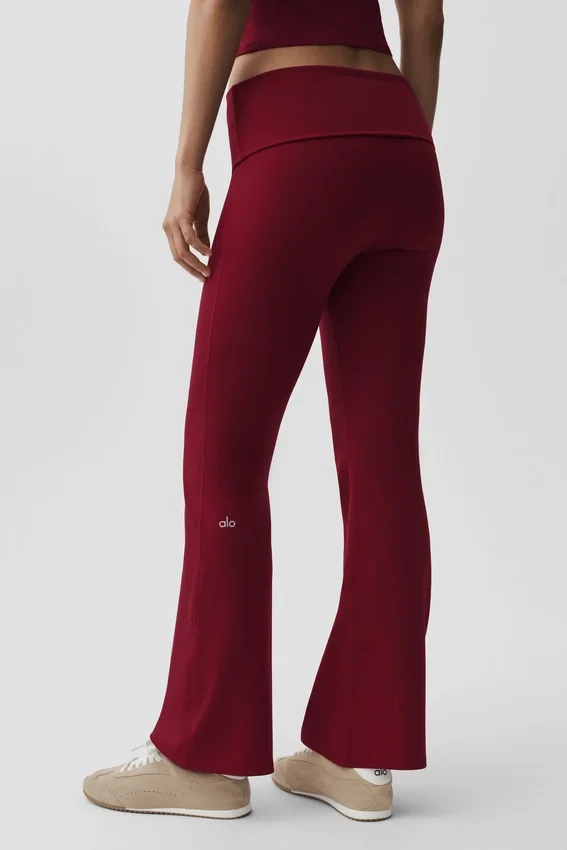 Alo Softsculpt Foldover Flare-legging - Summer Romance Red