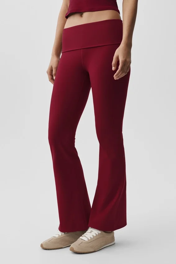 Alo Softsculpt Foldover Flare-legging - Summer Romance Red