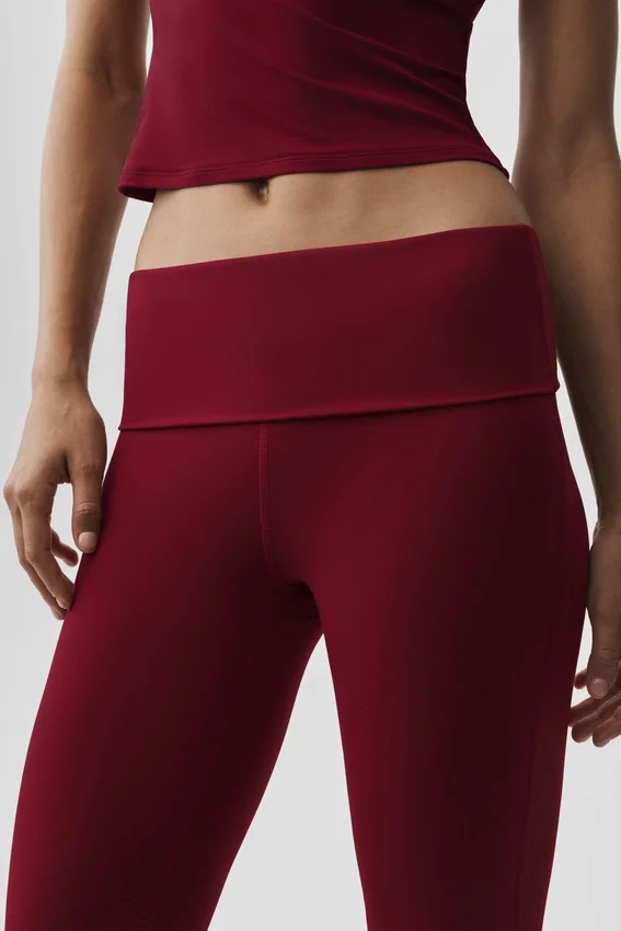 Alo Softsculpt Foldover Flare-legging - Summer Romance Red