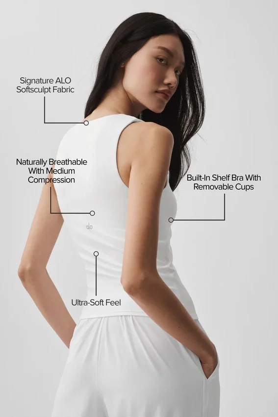 Alo Softsculpt No Nonsense-bh-tanktop - White