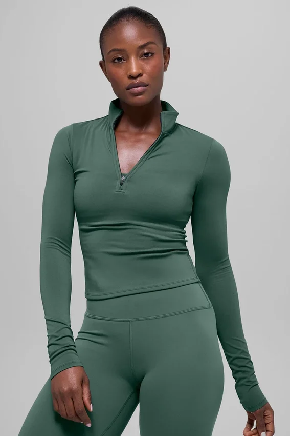 Alo Softsculpt Precision 1/4 Zip met lange mouwen - Clover Green