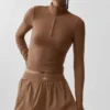 Alo Softsculpt Precision 1/4 Zip met lange mouwen - Sun Kissed Brown