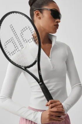 Alo Softsculpt Precision 1/4 Zip met lange mouwen - White
